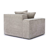 Mindy Performance Chenille Basketweave Modular Corner Chair - Taupe / LAF