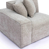 Mindy Performance Chenille Basketweave Modular Corner Chair - Taupe / LAF