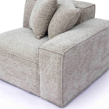 Mindy Performance Chenille Basketweave Modular Corner Chair - Taupe / RAF