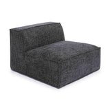 Mindy Performance Chenille Basketweave Modular Armless Chair - Charcoal