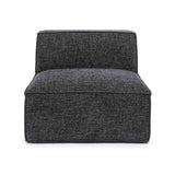 Mindy Performance Chenille Basketweave Modular Armless Chair - Charcoal