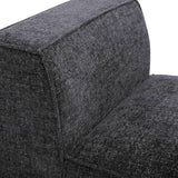 Mindy Performance Chenille Basketweave Modular Armless Chair - Charcoal