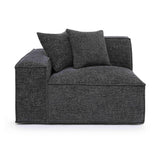 Mindy Performance Chenille Basketweave Modular Corner Chair - Charcoal / LAF