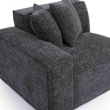 Mindy Performance Chenille Basketweave Modular Corner Chair - Charcoal / LAF