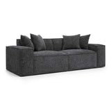Mindy 84" Performance Chenille Basketweave Modular Loveseat - Charcoal