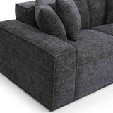 Mindy 84" Performance Chenille Basketweave Modular Loveseat - Charcoal