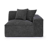 Mindy Performance Chenille Basketweave Modular Corner Chair - Charcoal / RAF