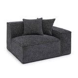 Mindy Performance Chenille Basketweave Modular Corner Chair - Charcoal / RAF