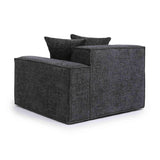 Mindy Performance Chenille Basketweave Modular Corner Chair - Charcoal / RAF