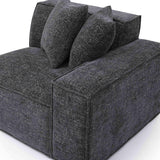 Mindy Performance Chenille Basketweave Modular Corner Chair - Charcoal / RAF