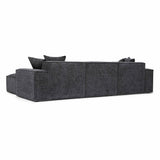 Mindy 4-Piece Performance Chenille Basketweave Modular Sectional - Charcoal