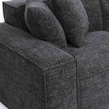 Mindy 4-Piece Performance Chenille Basketweave Modular Sectional - Charcoal
