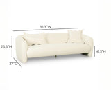 Lou 91" Performance Velvet Sofa - Cream