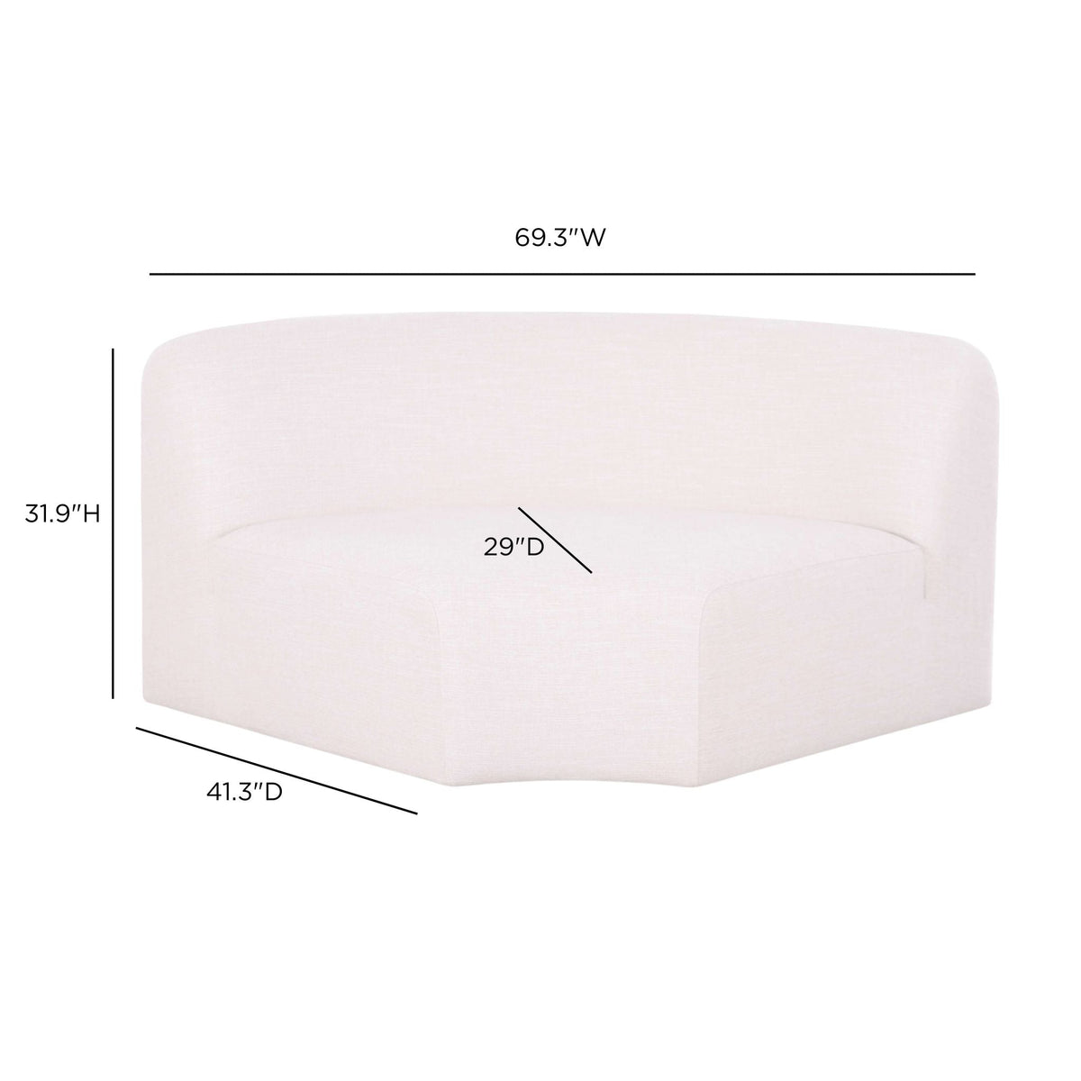 Gorge Modular Corner Wedge - Cream