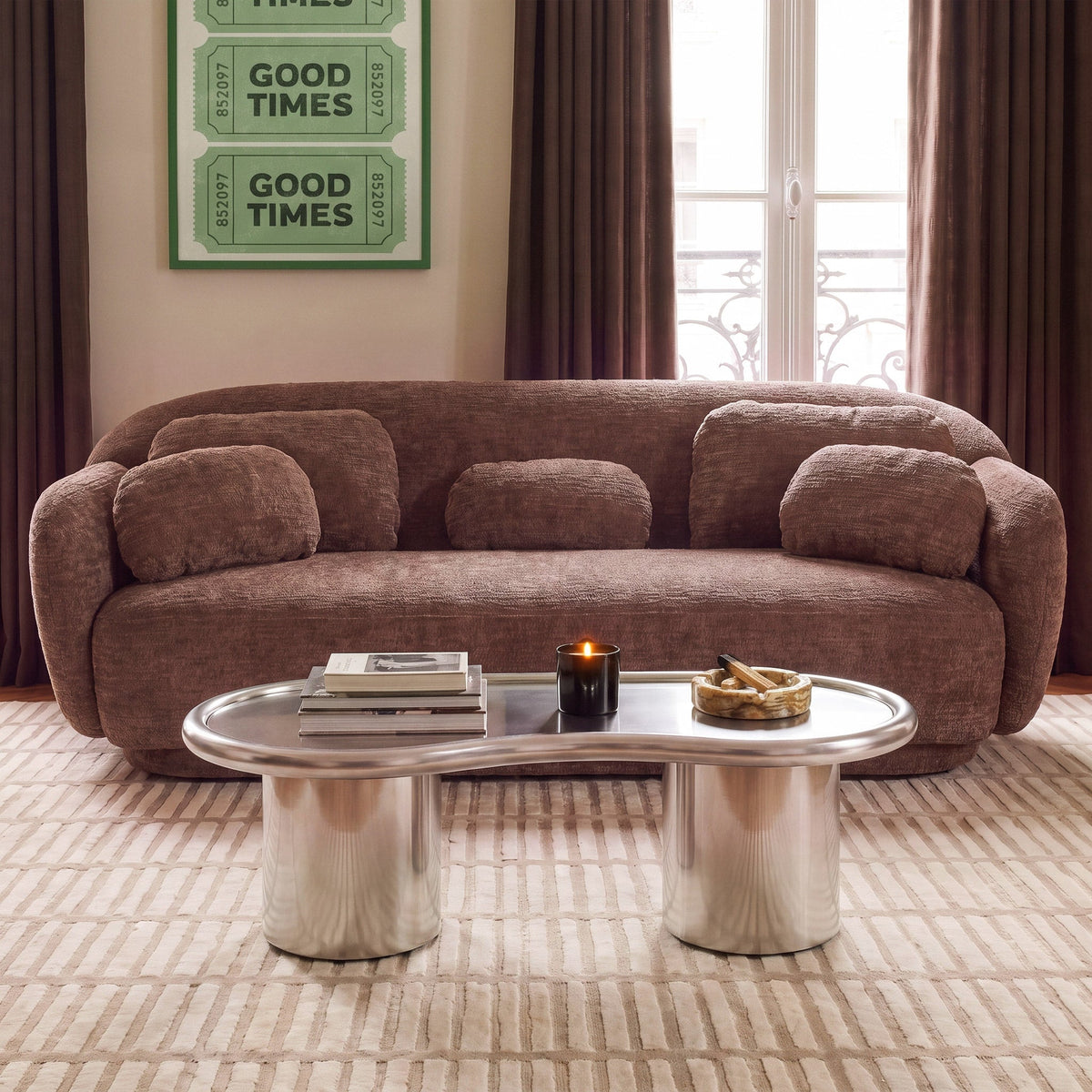 Misty 90" Sofa - Chocolate Brown