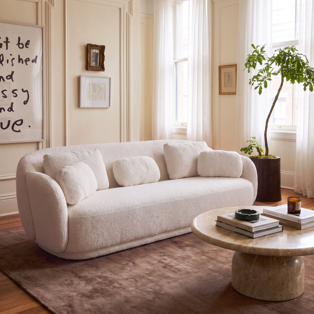 Misty 90" Sofa - Off-White