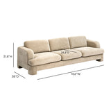 Halsey 102" Textured Fabric Sofa - Tan