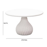 Tulum 27.5" Ivory Concrete Indoor / Outdoor Round Coffee Table