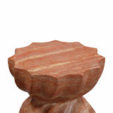 Turin Indoor/Outdoor Concrete Accent Stool - Red