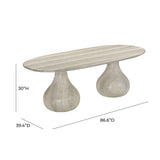 Smooch 87" Concrete Indoor/Outdoor Dining Table - Travertine