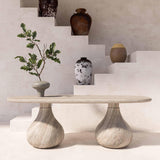Smooch 87" Concrete Indoor/Outdoor Dining Table - Travertine