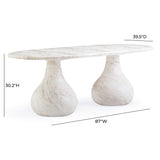 Smooch 87" Concrete Indoor/Outdoor Dining Table - White
