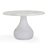 Smooch 47" Concrete Indoor/Outdoor Round Dining Table - White Marble