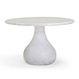 Smooch 47" Concrete Indoor/Outdoor Round Dining Table - White Marble