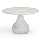 Smooch 47" Concrete Indoor/Outdoor Round Dining Table - White Marble