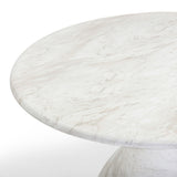 Smooch 47" Concrete Indoor/Outdoor Round Dining Table - White Marble
