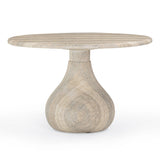 Smooch 47" Concrete Indoor/Outdoor Round Dining Table - Travertine