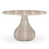 Smooch 47" Concrete Indoor/Outdoor Round Dining Table - Travertine