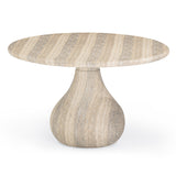 Smooch 47" Concrete Indoor/Outdoor Round Dining Table - Travertine
