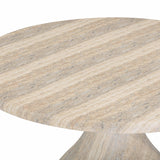 Smooch 47" Concrete Indoor/Outdoor Round Dining Table - Travertine