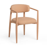 Annika Textured Contract-Grade Fabric Outdoor Dining Arm Chair - Peach