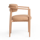 Annika Textured Contract-Grade Fabric Outdoor Dining Arm Chair - Peach