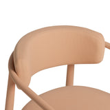Annika Textured Contract-Grade Fabric Outdoor Dining Arm Chair - Peach