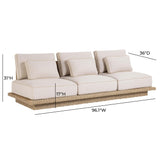 Mora Cream Outdoor Sofa (65"-96") - 96"