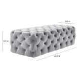 Kaylee 49" Performance Velvet Tufted Jumbo Ottoman - Grey