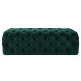 Kaylee 49" Performance Velvet Tufted Jumbo Ottoman - Green