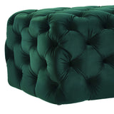 Kaylee 49" Performance Velvet Tufted Jumbo Ottoman - Green