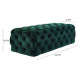 Kaylee 49" Performance Velvet Tufted Jumbo Ottoman - Green