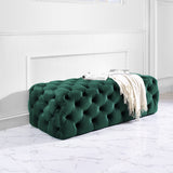 Kaylee 49" Performance Velvet Tufted Jumbo Ottoman - Green