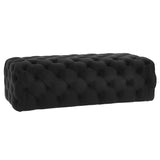 Kaylee 49" Performance Velvet Tufted Jumbo Ottoman - Black