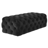 Kaylee 49" Performance Velvet Tufted Jumbo Ottoman - Black