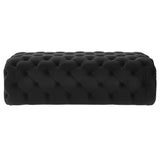 Kaylee 49" Performance Velvet Tufted Jumbo Ottoman - Black