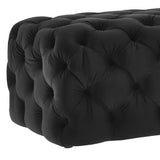 Kaylee 49" Performance Velvet Tufted Jumbo Ottoman - Black