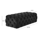 Kaylee 49" Performance Velvet Tufted Jumbo Ottoman - Black
