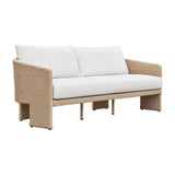 Alexa 80" Rattan Performance Fabric Outdoor Sofa - Cream/Natural
