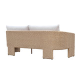 Alexa 80" Rattan Performance Fabric Outdoor Sofa - Cream/Natural